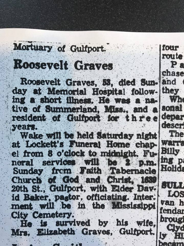 Memorializing Blind Roosevelt Graves